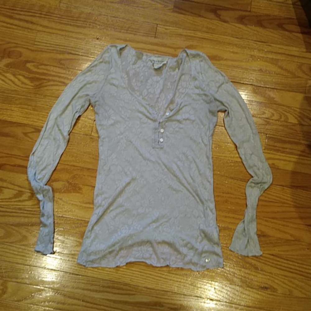 Sheer floral Henley